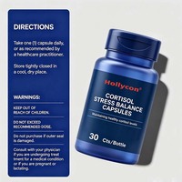 Capsules à base de plantes pour l'équilibre du cortisol, complément alimentaire végétal pour adultes, fabriqué en usine GMP, pour favoriser des niveaux sains de cortisol