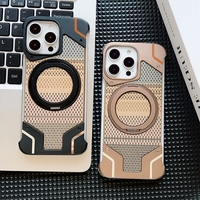 Étui de téléphone magnétique étanche et antichoc PinJun haut de gamme en métal et bois pour iPhone 17 Air 16 15 Pro Max avec design rainuré