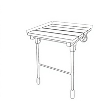 Siège de douche pliable en bois, banc de bain mural, 380 x 310 mm, avec pieds de support pour personnes âgées et handicapées