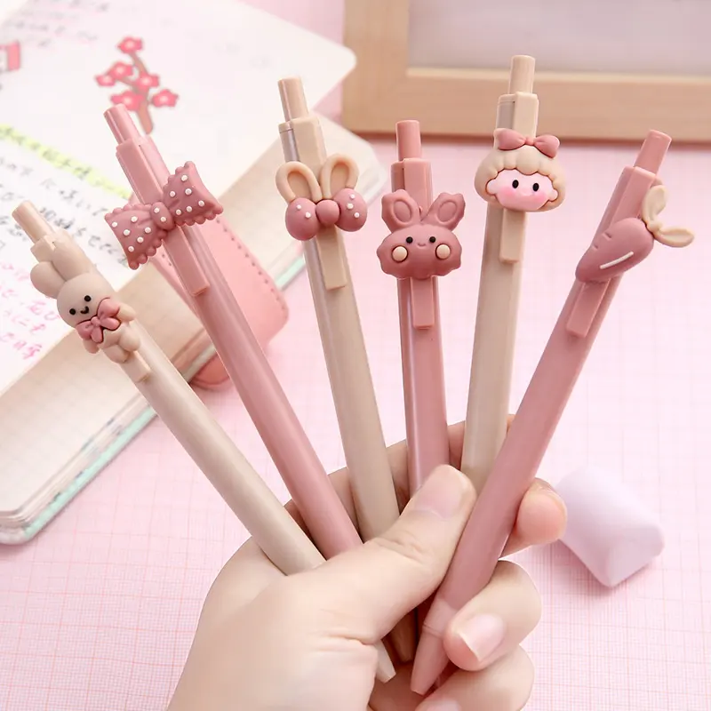 cute click school gel pen cartoon gel ink pens custom for girls promotion gift supplies