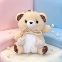 Breloque en peluche ours mignon personnalisée, pendentif de sac dessin animé, porte-clés en peluche, petite poupée en peluche douce