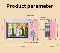Kamera Digital Mini Lucu 2.4 Hd Rotary 4K Baterai Lithium 800mAh Zoom 16X Layar 2-3" Sensor CCD TF/MicroSD Pengambilan Video