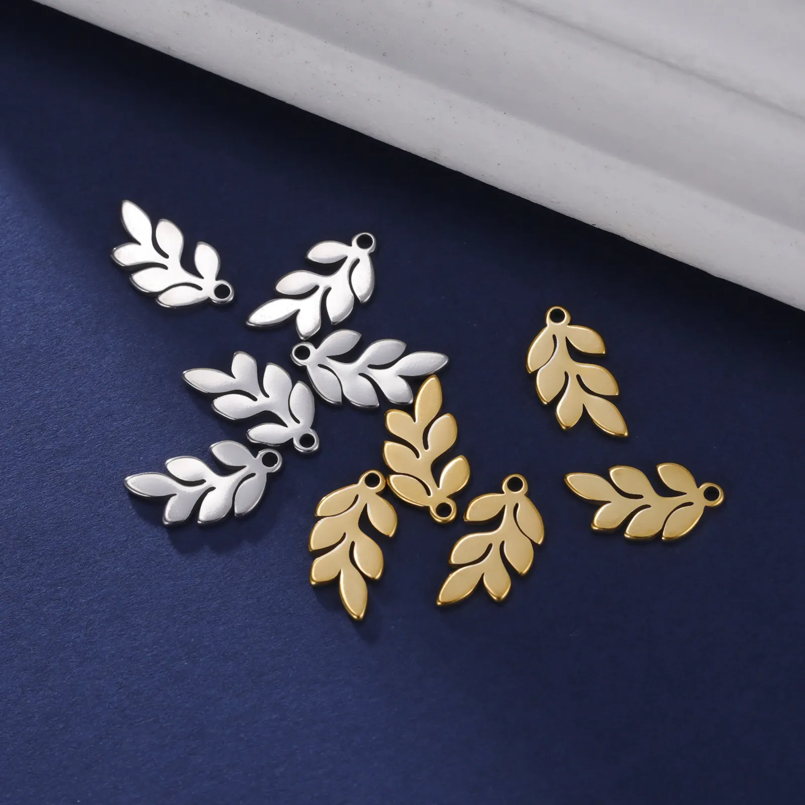 Mini Charms Stainless Steel Leaves Charm for Jewelry Making Small Plant Pendant DIY Necklace Bracelet Earrings Gift