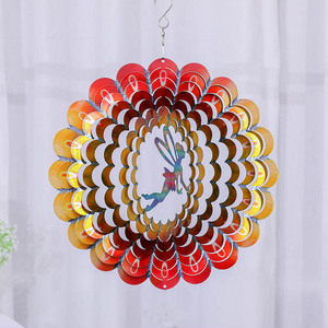 Molinillo de Viento Decorativo para Jardín, de Acero Inoxidable 3D, con Diseño de Flor Colorida, de 30 cm - Product Image 4