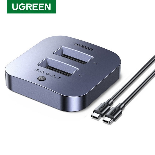 UGREEN 20Gbps M.2 NVMe 2 Bay Docking Station Offline Cloning Dual SSD Holder Windows Linux System for iPad Pro Macbook Laptop