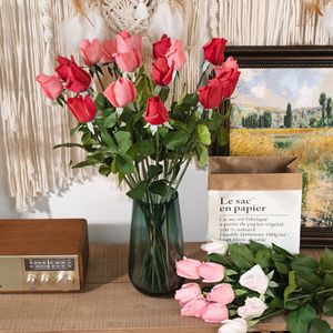 ดอกกุหลาบประดิษฐ์ CallaFloral ก้านเดี่ยว สีขาว แดง ชมพู ตกแต่งบ้าน งานแต่งงาน สไตล์ INS - Product Image 1