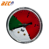 Beco 40mm 1.5inch 4bar Common Plastic case Pressure Gauge 1/8 Thread Back Connection Manometer