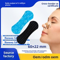 Bandes nasales ovales en gros, certifiées CE, 60x22mm, à trois bandes, pour la ventilation nasale, patch respirant imprimé multicolore