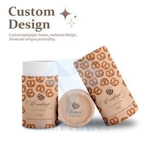 Custom Logo Printing Paper Can Cylinder Chocolate Tea Cereal Biscuit Gift <b>Cardboard</b> Packaging Round Box Snack Cookies Paper <b>Tube</b> - Product Image 6