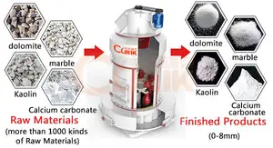 1 टन प्रति घंटे चूना पत्थर Caco3 मीका पीस चक्की पाउडर रेमंड चक्की 4R चक्की