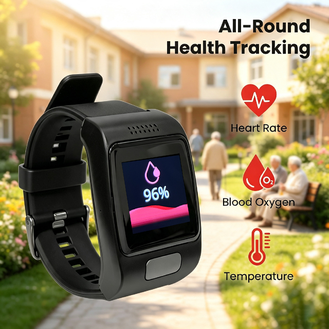 900MAH 4G LTE Smart Watch VL12S Fall Detection GPS Real-Time Tracking Senior Safety Watch SOS Calling Remote Control Smart Watch
