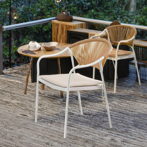 Nordic School PE Rattan <b>Chair</b> for <b>Gardens</b> and Courtyards Comfortable Portable Lightweight Modern Waterproof -UV-Resistant - Product Image 3