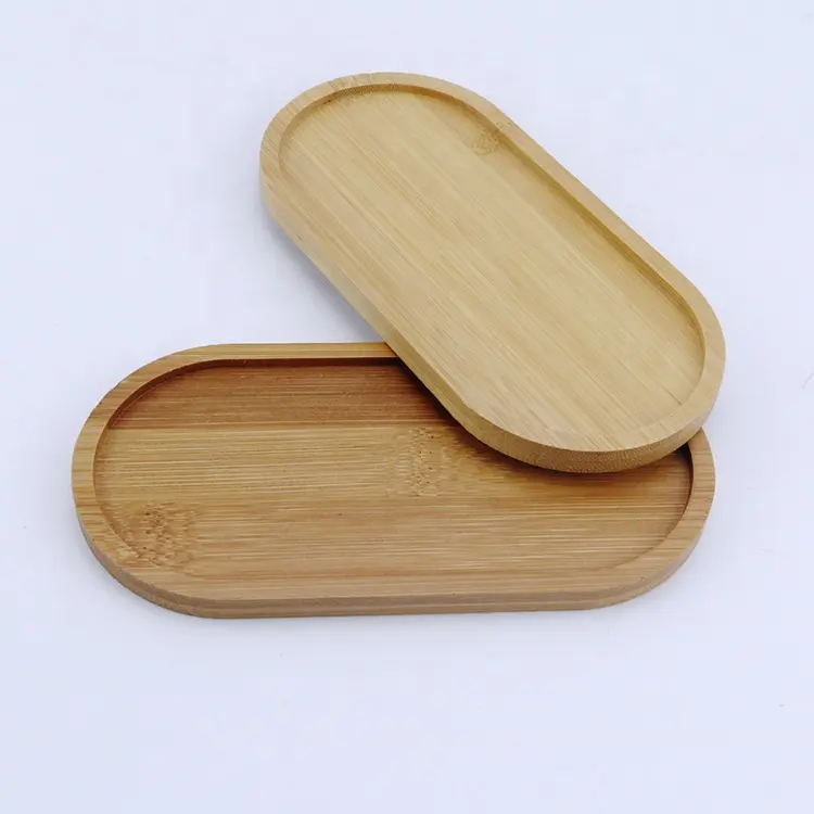 Bandeja de madera de bambú Ovalada para servir comida, juego de té para Tartas, platos para servir, accesorios de cocina