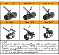 FM pour acier au carbone galvanisé, pince de soutènement latéral rapide en U anti-sismique, support sismique, support de tuyau 1/2"-8" pouces