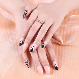 <span class=keywords><strong>Uñas</strong></span> Artificiales de ABS Ecológicas, Color Nude, Cobertura Total, Pre-diseñadas, Certificadas por la CE, con Pegamento, Caja de 24 Piezas, <span class=keywords><strong>para</strong></span> <span class=keywords><strong>Mujer</strong></span> - Product Image 1