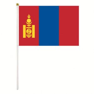 Drapeau de la Mongolie à agiter à la main, personnalisé, de haute qualité, durable, à séchage rapide, écologique, en polyester, pour événements ou festivals - Product Image 1