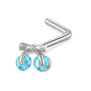 Trâm mũi phong cách Punk, đá zircon, chất liệu thép không gỉ, cỡ 20G, kiểu dáng thanh L, dành cho nữ cá tính. - Product Image 5