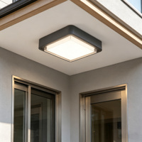 Lampada da Parete LED Moderna a Cubo, Applique da Esterno Impermeabile IP65, Grigio Scuro e Bordo Trasparente, Illuminazione Su/Giù per Hotel e Casa