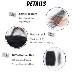 Cheveux humains en vrac pour tresses, cheveux afro crépus humains en gros |   Cheveux humains afro crépus en vrac pour mini-twist - Product Image 6