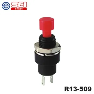 Chave de pressão momentânea R13-509 1N1NC combinação de corrente máxima de 250VAC de Taiwan SCI 7mm Certificação UL CSA