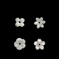 6mm ibu dari kerang mutiara manik-manik anting aksesoris ukiran bunga mangkuk bunga DIY bros gelang anting bahan