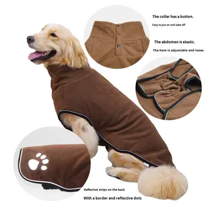 Chaleco Impermeable de Polar para Perros Grandes, Abrigo Cálido para Mascotas, Ropa de Invierno para Exteriores, Diseño sin Cordones, Ajuste Ajustable en el Pecho - Product Image 4