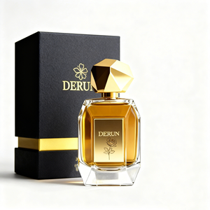 Nuevo Atomizador de Perfume Irregular con Bomba, Botella de Vidrio Transparente de 100 ml con Tapa Dorada y Caja Personalizada - Product Image 3