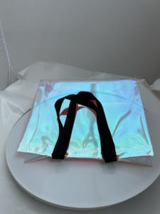Sac fourre-tout personnalisé en film arc-en-ciel durable, effet de changement de couleur, holographique irisé, multicolore, laminé, pour supermarché - Product Image 5