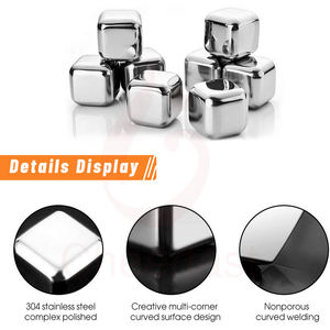 Ensemble de glaçons et de pierres à <span class=keywords><strong>whisky</strong></span> réutilisables en acier inoxydable doré de qualité alimentaire, écologiques et inaltérables, pour petites commandes - Product Image 3