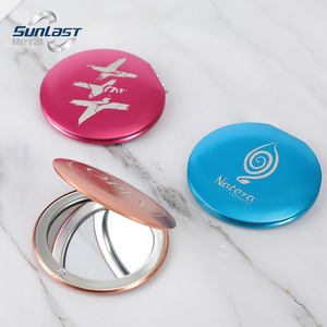 Biểu Tượng Tùy Chỉnh Kim Loại Sang Trọng Mini Pocket Gương Mỹ Phẩm Xách Tay Vòng Nhôm Nhỏ Gọn Gương - Product Image 1