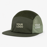 Gorra de Campamento con Logotipo Personalizado, 5 Paneles, Parte Superior de Malla Transpirable, sin Estructura, Gorra de Visera Plana para Pesca, Correr, Deportes