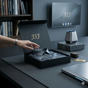 Cajas Magnéticas Plegables de Lujo para Empaque de Zapatos de Diseñador, Caja de Regalo de Cartón Rígido con Acabado Brillante y Asa de Listón - Product Image 1