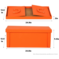 Organisateur de coffre de voiture pliable, boîte de rangement en cuir pliable avec couvercle, grande capacité, étanche, organisateur portable pour SUV