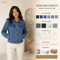 Veste en jean Yegao pour femme, vêtements en gros, fournisseur de vêtements personnalisés, MOQ 30 pièces