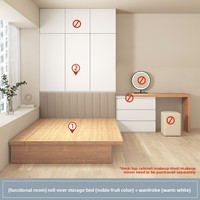Lit de rangement moderne et simple avec armoire intégrée Tatami pour petit appartement – Mobilier de chambre à coucher
