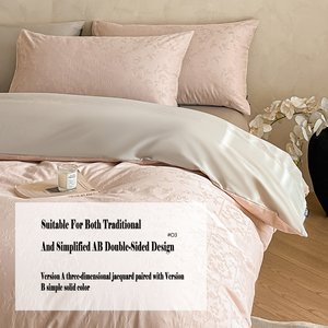 Ensemble de couette de luxe en coton à longues fibres épaissi lavable en machine, 4 pièces, 300 fils, draps en coton pur, housse de couette - Product Image 5