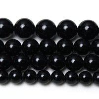 Perles de pierre en gros 4mm 6mm 8mm 10mm Perles d'obsidienne noire naturelle en fil pour la fabrication de bijoux