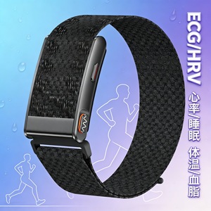   KR96PRO สมาร์ทวอทช์ ECG HRV ไม่มีหน้าจอ IPX7 วัดอัตราการเต้นของหัวใจ การนอนหลับ ออกซิเจนในเลือด ตรวจวัดความเครียด สำหรับออกกำลังกาย - Product Image 1