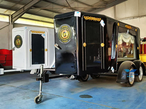 Corbillard funéraire électrique de luxe direct d'usine avec 4 roues à un essieu dessiné par un cheval nouveau design noir - Product Image 2