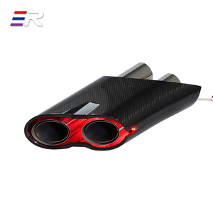 Luxury Carbon Fiber LED Light Exhaust Tips 1mm Thick for Benz G Class W464 G500 G550 AMG G63 <strong>Brabu</strong> G900 Upgrade - Product Image 1