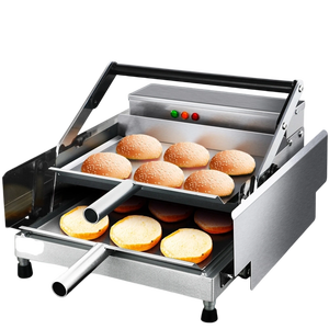Tostadora Eléctrica Comercial de Doble Capa para Panes de Hamburguesa de 220V, <span class=keywords><strong>Parrilla</strong></span> de Acero Inoxidable para Hamburguesas para Restaurantes de Comida Rápida - Product Image 1