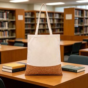 Bolsa de Mano de Lona y Corcho Personalizada al por Mayor, Ecológica, de Algodón, para Impresión DIY, Compras y Viajes - Product Image 4