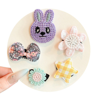 Barrettes à cheveux adorables en tricot avec appliques pour bébés filles, motifs crochetés Panda, Lion, fleurs rouges, design mixte en tricot