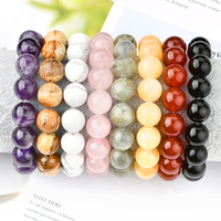 Bracelet en pierre naturelle, pierre précieuse Aura Gem, perles rondes de 8 mm, pierre précieuse authentique