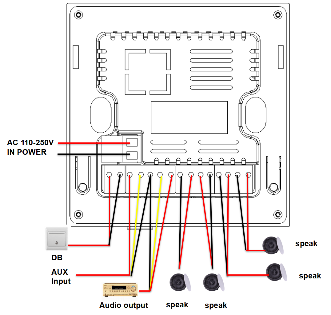 WIFI 4 Inch 4*20W Android 11 System Touch Screen Background Music Host Smart Home Audio Amplifiers Center Control Panel · image 4