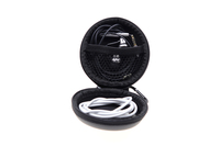 Étui pour écouteurs noir multifonctionnel et durable, personnalisable, en EVA rond avec fonction imperméable