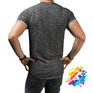 Camiseta de cuello redondo para hombre, Camisa de algodón a la moda - Product Image 2