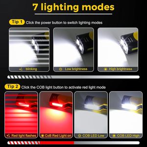 Làm việc ánh sáng cho cơ khí có thể sạc lại dẫn làm việc ánh sáng với 160 ° xoay đầu 7 chế độ móc xách tay từ đèn pin để sửa chữa - Product Image 2