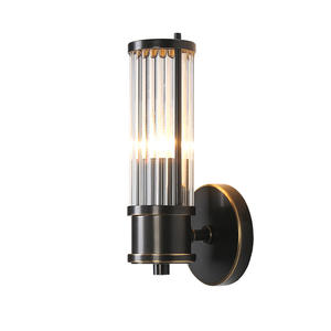 โคมไฟติดผนังสไตล์อเมริกันที่เรียบง่ายทันสมัยทำจากทองแดงทั้งหมดสำหรับห้องนั่งเล่นที่มีดีไซน์คริสตัลสไตล์นอร์ดิกสไตล์มินิมอล - Product Image 1