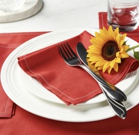 Serviettes de table décoratives antidérapantes en coton imprimé, aspect lin rouge, jetables et réutilisables, écologiques, pour la maison, les mariages et les banquets